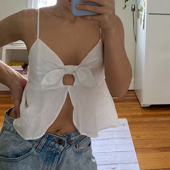 White tie front crop top - Picture 10 of 10